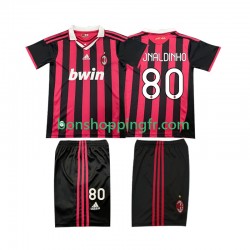 Maillot Rétro Domicile AC Milan RONALDINHO 80 2009 2010 Manches Courtes Jeune Enfant(+shorts)