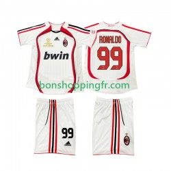 Maillot Rétro Extérieur AC Milan RONALDO 9 2006 2007 Manches Courtes Jeune Enfant(+shorts)