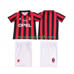 Maillot Rétro Domicile AC Milan 1996 1997 Manches Courtes Jeune Enfant(+shorts)