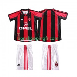 Maillot Rétro Domicile AC Milan 1998 1999 Manches Courtes Jeune Enfant(+shorts)