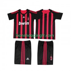 Maillot Rétro Domicile AC Milan 2008 2009 Manches Courtes Jeune Enfant(+shorts)