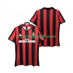 Maillot Rétro Domicile AC Milan 1988 1989 Manches Courtes Homme