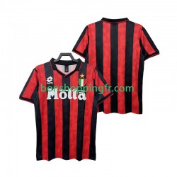 Maillot Rétro Domicile AC Milan 1993 1994 Manches Courtes Homme