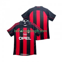 Maillot Rétro Domicile AC Milan 2000 2002 Manches Courtes Homme