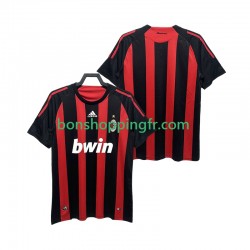 Maillot Rétro Domicile AC Milan 2008 2009 Manches Courtes Homme