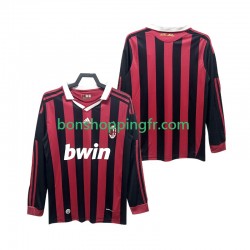 Maillot Rétro Domicile AC Milan 2009 2010 Manches Longues Homme
