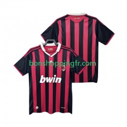 Maillot Rétro Domicile AC Milan 2009 2010 Manches Courtes Homme