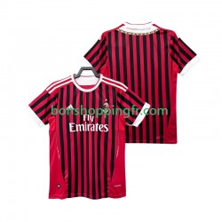 Maillot Rétro Domicile AC Milan 2011 2012 Manches Courtes Homme