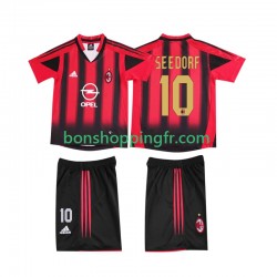 Maillot Rétro Domicile AC Milan SEEDORF 10 2004 2005 Manches Courtes Jeune Enfant(+shorts)