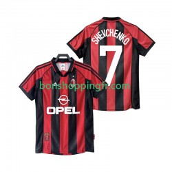 Maillot Rétro Domicile AC Milan SHEVCHENKO 7 1998 1999 Manches Courtes Homme