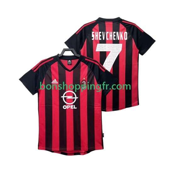 Maillot Rétro Domicile AC Milan SHEVCHENKO 7 2002 2003 Manches Courtes Homme Maillot Rétro Domicile AC Milan SHEVCHENKO 7 2002 2003 Manches Courtes Homme