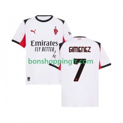 Maillot Extérieur AC Milan Santiago Gimenez 7 2025-2026 Manches Courtes Homme