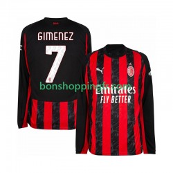 Maillot Domicile AC Milan Santiago Gimenez 7 2025-2026 Manches Longues Homme