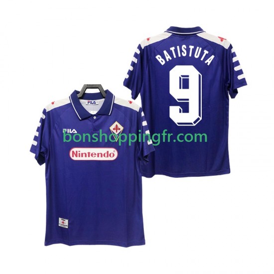 Maillot Rétro Domicile Fiorentina BASTUTA 9 1998 1999 Manches Courtes Homme Maillot Rétro Domicile Fiorentina BASTUTA 9 1998 1999 Manches Courtes Homme