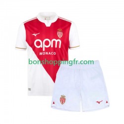 Maillot Domicile AS Monaco 2025-2026 Manches Courtes Jeune Enfant(+shorts)