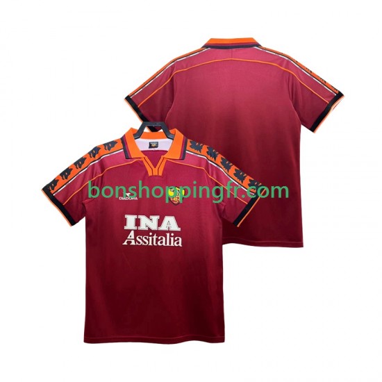 Maillot Rétro Domicile AS Rome 1998 1999 Manches Courtes Homme