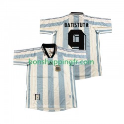 Maillot Rétro Domicile Argentine BATISUTA 9 1998 Manches Courtes Homme