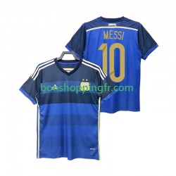Maillot Rétro Extérieur Argentine Lionel Messi 10 2014 Manches Courtes Homme