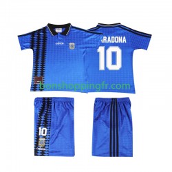 Maillot Rétro Extérieur Argentine MARADONA 10 1994 Manches Courtes Jeune Enfant(+shorts)