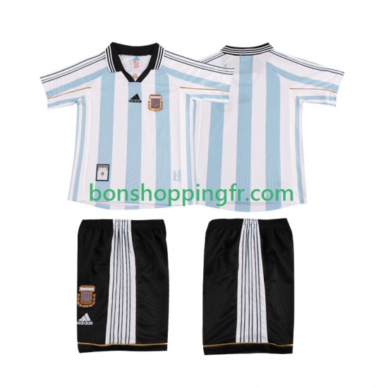 Maillot Rétro Domicile Argentine 1998 Manches Courtes Jeune Enfant(+shorts) Maillot Rétro Domicile Argentine 1998 Manches Courtes Jeune Enfant(+shorts)
