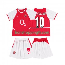 Maillot Rétro Domicile Arsenal BERGKAMP 10 2002 2003 Manches Courtes Jeune Enfant(+shorts)