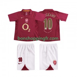 Maillot Rétro Domicile Arsenal BERGKAMP 10 2005 2006 Manches Courtes Jeune Enfant(+shorts)