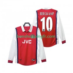 Maillot Rétro Domicile Arsenal BERGKAMP 10 1998 1999 Manches Longues Homme