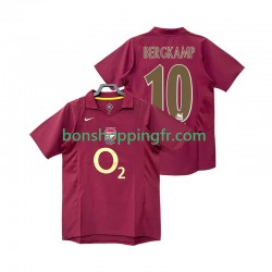Maillot Rétro Domicile Arsenal BERGKAMP 10 2005 2006 Manches Courtes Homme