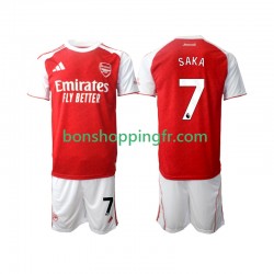 Maillot Domicile Arsenal Bukayo Saka 7 2025-2026 Manches Courtes Jeune Enfant(+shorts)