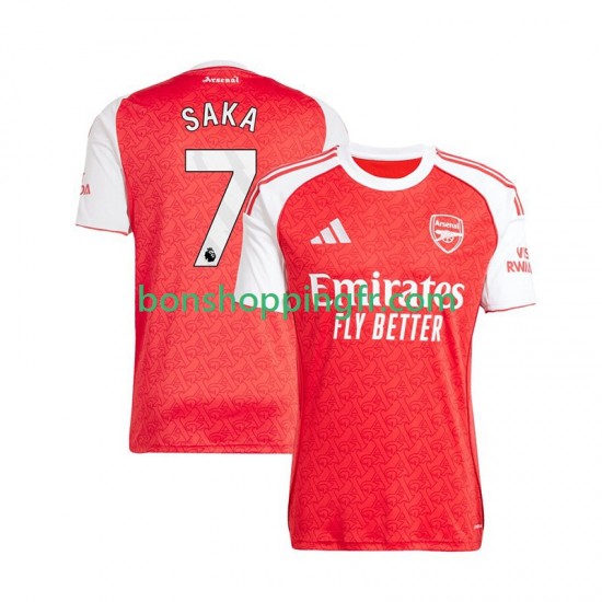 Maillot Domicile Arsenal Bukayo Saka 7 2025-2026 Manches Courtes Homme Maillot Domicile Arsenal Bukayo Saka 7 2025-2026 Manches Courtes Homme