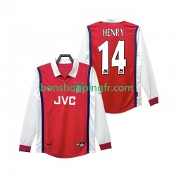 Maillot Rétro Domicile Arsenal Henry 14 1998 1999 Manches Longues Homme