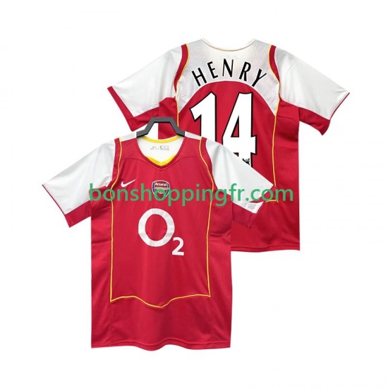 Maillot Rétro Domicile Arsenal Henry 14 2004 2005 Manches Courtes Homme Maillot Rétro Domicile Arsenal Henry 14 2004 2005 Manches Courtes Homme