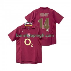 Maillot Rétro Domicile Arsenal Henry 14 2005 2006 Manches Courtes Homme