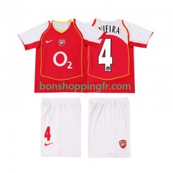 Maillot Rétro Domicile Arsenal VIEIRA 4 2004 2005 Manches Courtes Jeune Enfant(+shorts)