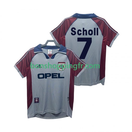 Maillot Rétro 3ème Bayern Munich Scholl 7 1998 1999 Manches Courtes Homme