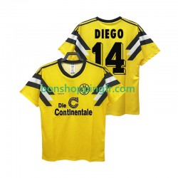 Maillot Rétro Domicile Borussia Dortmund DIEGO 14 DFB-POKAL 1989 Manches Courtes Homme