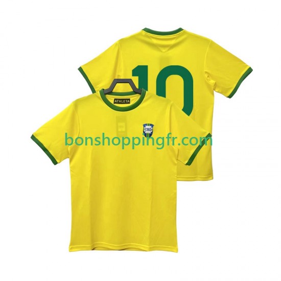 Maillot Rétro Domicile Brésil 10 1970 Manches Courtes Homme