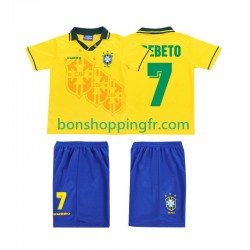 Maillot Rétro Domicile Brésil BEBETO 7 1994 Manches Courtes Jeune Enfant(+shorts)