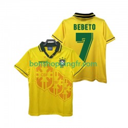 Maillot Rétro Domicile Brésil BEBETO 7 1994 Manches Courtes Homme