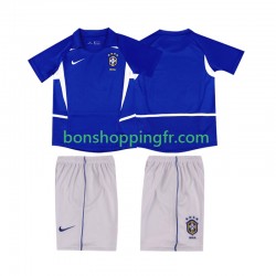 Maillot Rétro Extérieur Brésil 2002 Manches Courtes Jeune Enfant(+shorts)