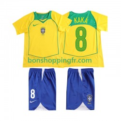 Maillot Rétro Domicile Brésil KAKA 8 2004 Manches Courtes Jeune Enfant(+shorts)