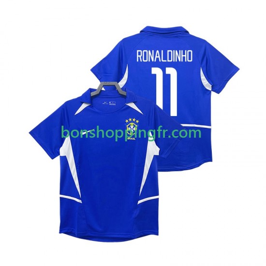 Maillot Rétro Extérieur Brésil RONALDINHO 11 2002 Manches Courtes Homme Maillot Rétro Extérieur Brésil RONALDINHO 11 2002 Manches Courtes Homme