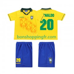 Maillot Rétro Domicile Brésil RONALDO 20 1994 Manches Courtes Jeune Enfant(+shorts)