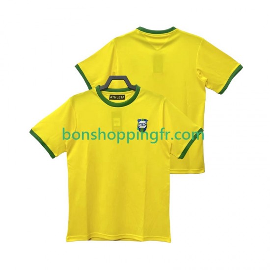 Maillot Rétro Domicile Brésil 1970 Manches Courtes Homme