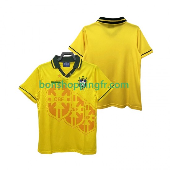 Maillot Rétro Domicile Brésil 1994 Manches Courtes Homme Maillot Rétro Domicile Brésil 1994 Manches Courtes Homme