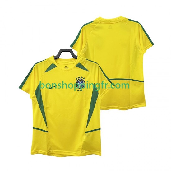 Maillot Rétro Domicile Brésil 2002 Manches Courtes Homme Maillot Rétro Domicile Brésil 2002 Manches Courtes Homme