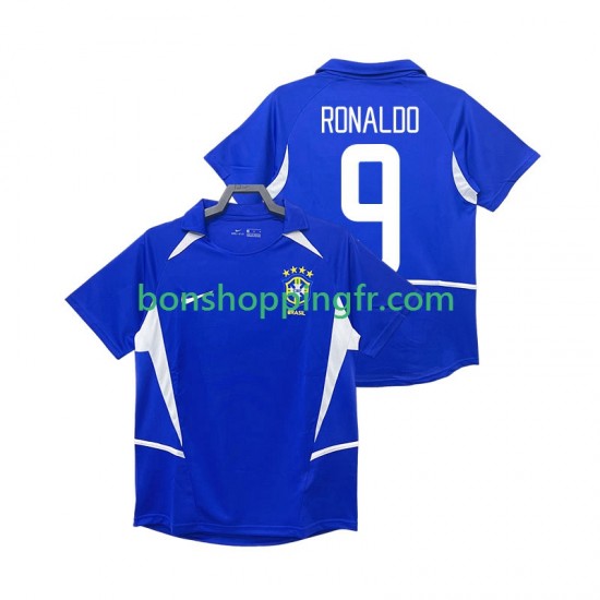Maillot Rétro Extérieur Brésil Ronaldo 9 2002 Manches Courtes Homme Maillot Rétro Extérieur Brésil Ronaldo 9 2002 Manches Courtes Homme