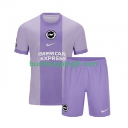 Maillot Extérieur Brighton Hove Albion 2025-2026 Manches Courtes Jeune Enfant(+shorts)