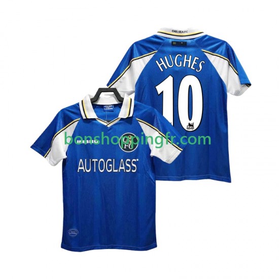 Maillot Rétro Domicile Chelsea HUGHES 10 1997 1999 Manches Courtes Homme Maillot Rétro Domicile Chelsea HUGHES 10 1997 1999 Manches Courtes Homme