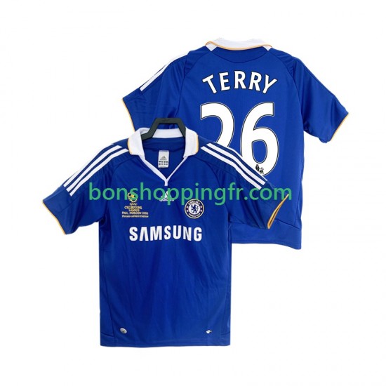 Maillot Rétro Domicile Chelsea TERRY 26 2007 2008 Manches Courtes Homme Maillot Rétro Domicile Chelsea TERRY 26 2007 2008 Manches Courtes Homme